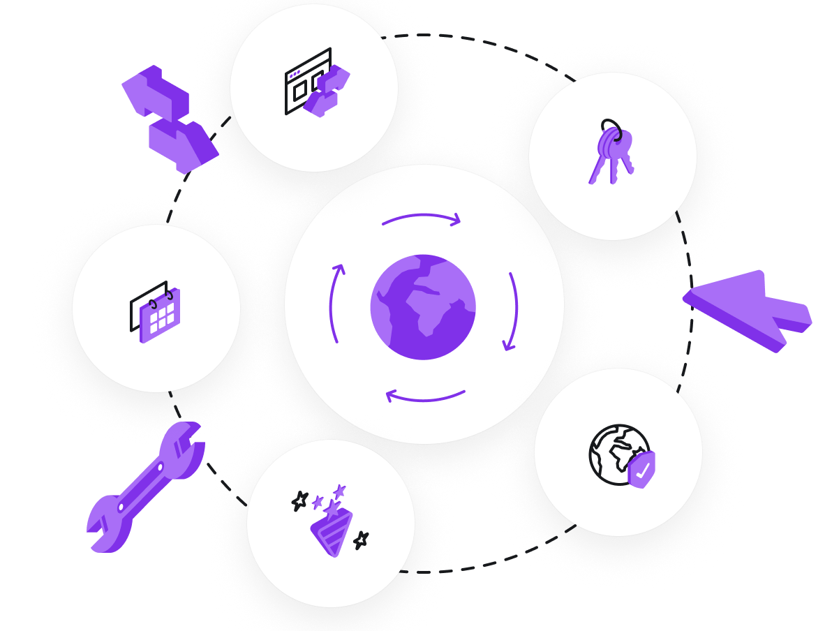 Banner with custom graphic in container